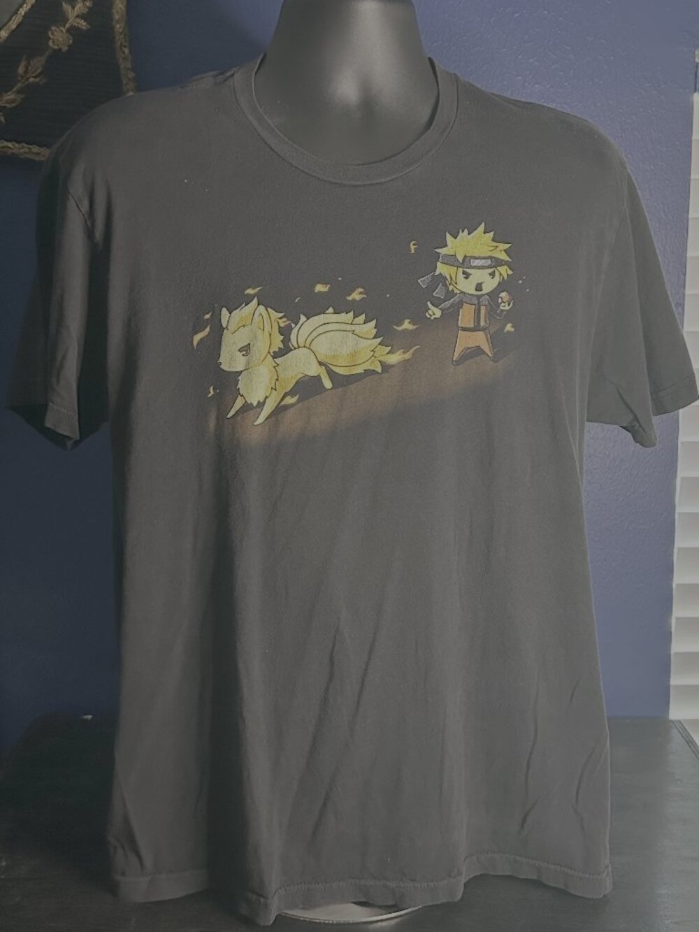 Black Naruto Uzumaki & Vulpix Graphic T-Shirt Anime Pokémon